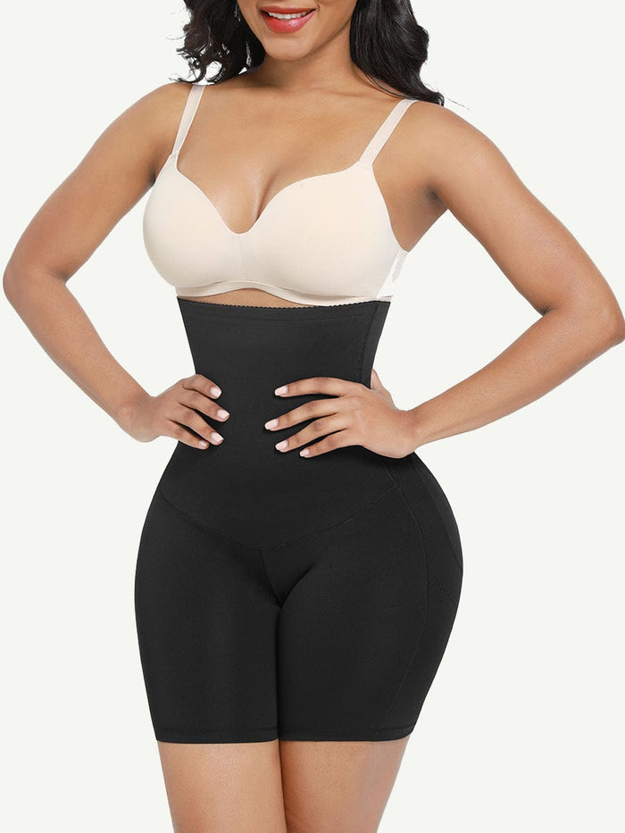 High-Waist Tummy Control & Butt Lifting Shaper Shorts (Black)