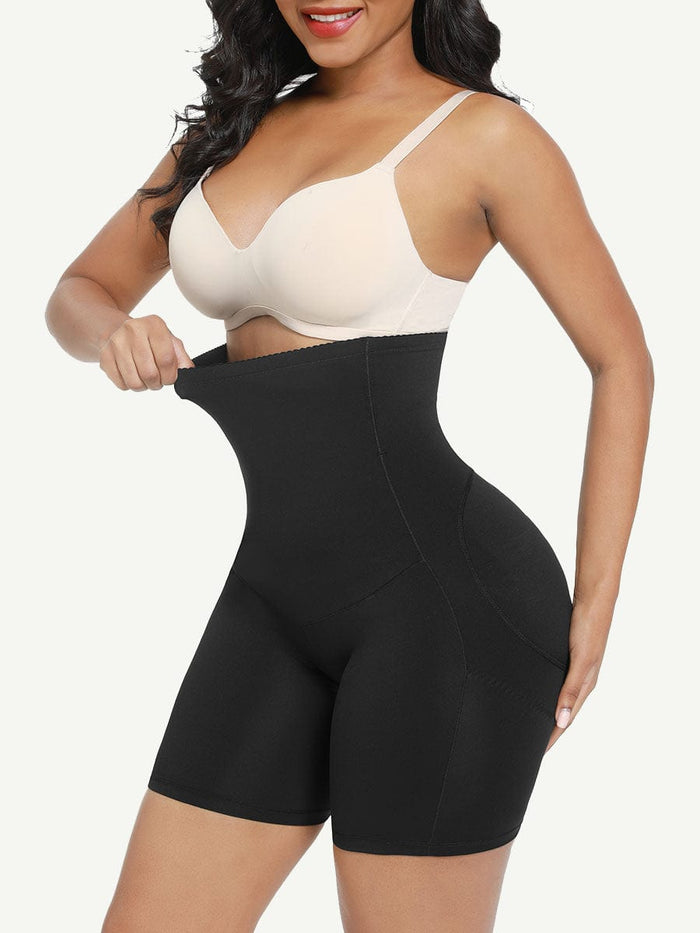 High-Waist Tummy Control & Butt Lifting Shaper Shorts (Black)