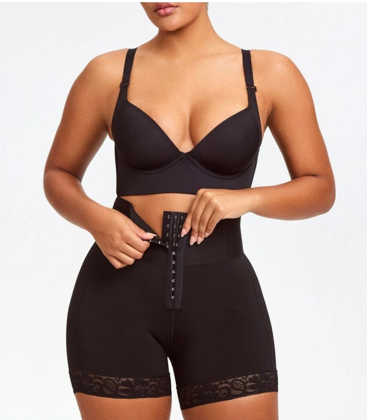 Black Booty Lifting BBL Mid Thigh Shaper Shorts