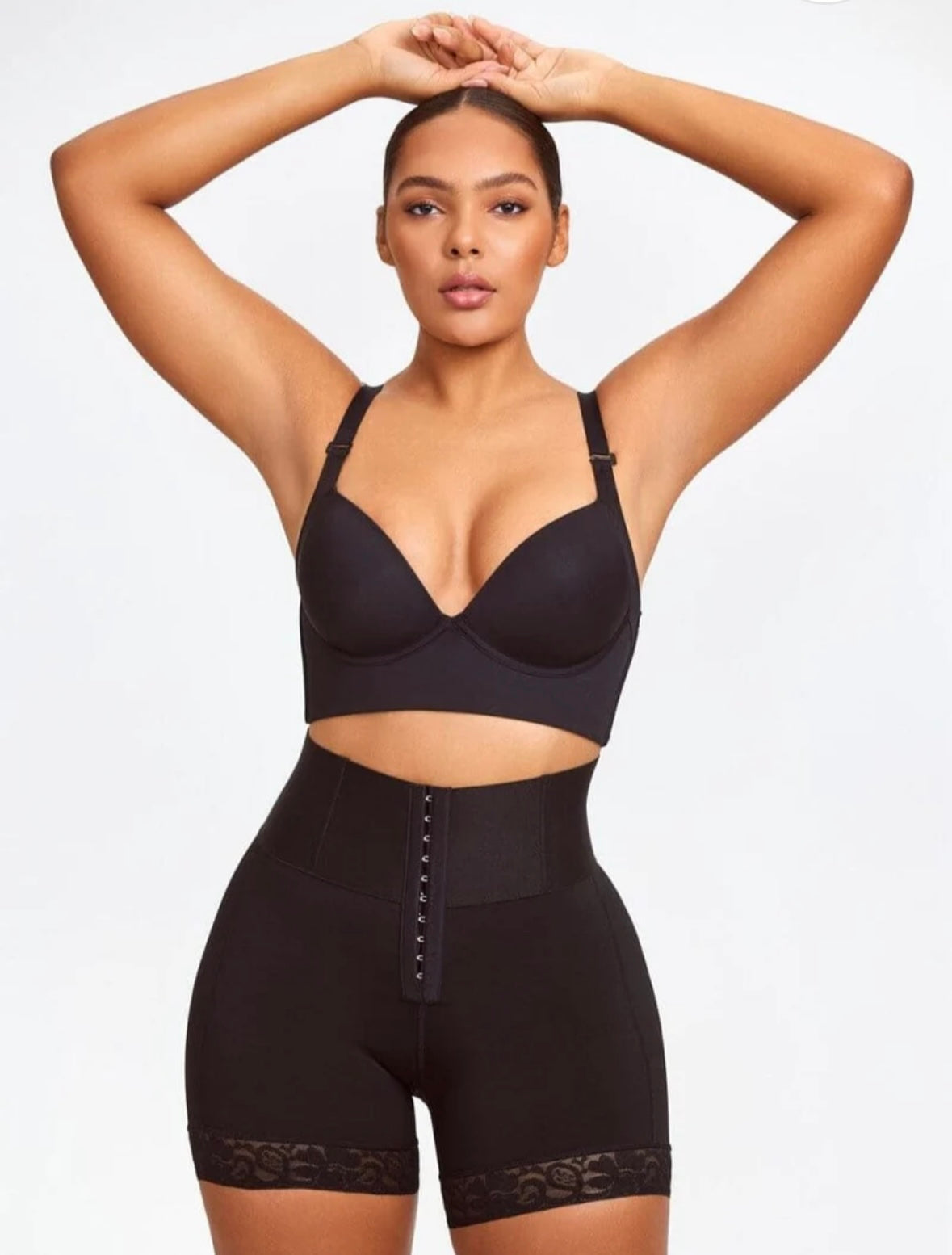 Black Booty Lifting BBL Mid Thigh Shaper Shorts