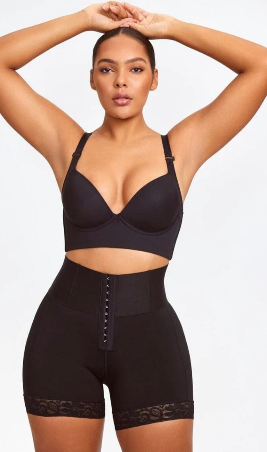 Black Booty Lifting BBL Mid Thigh Shaper Shorts