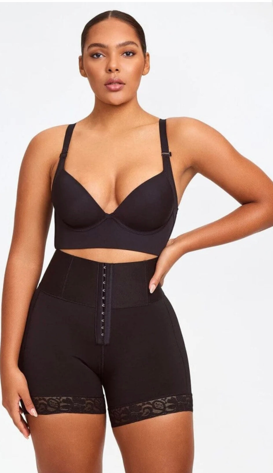 Black Booty Lifting BBL Mid Thigh Shaper Shorts