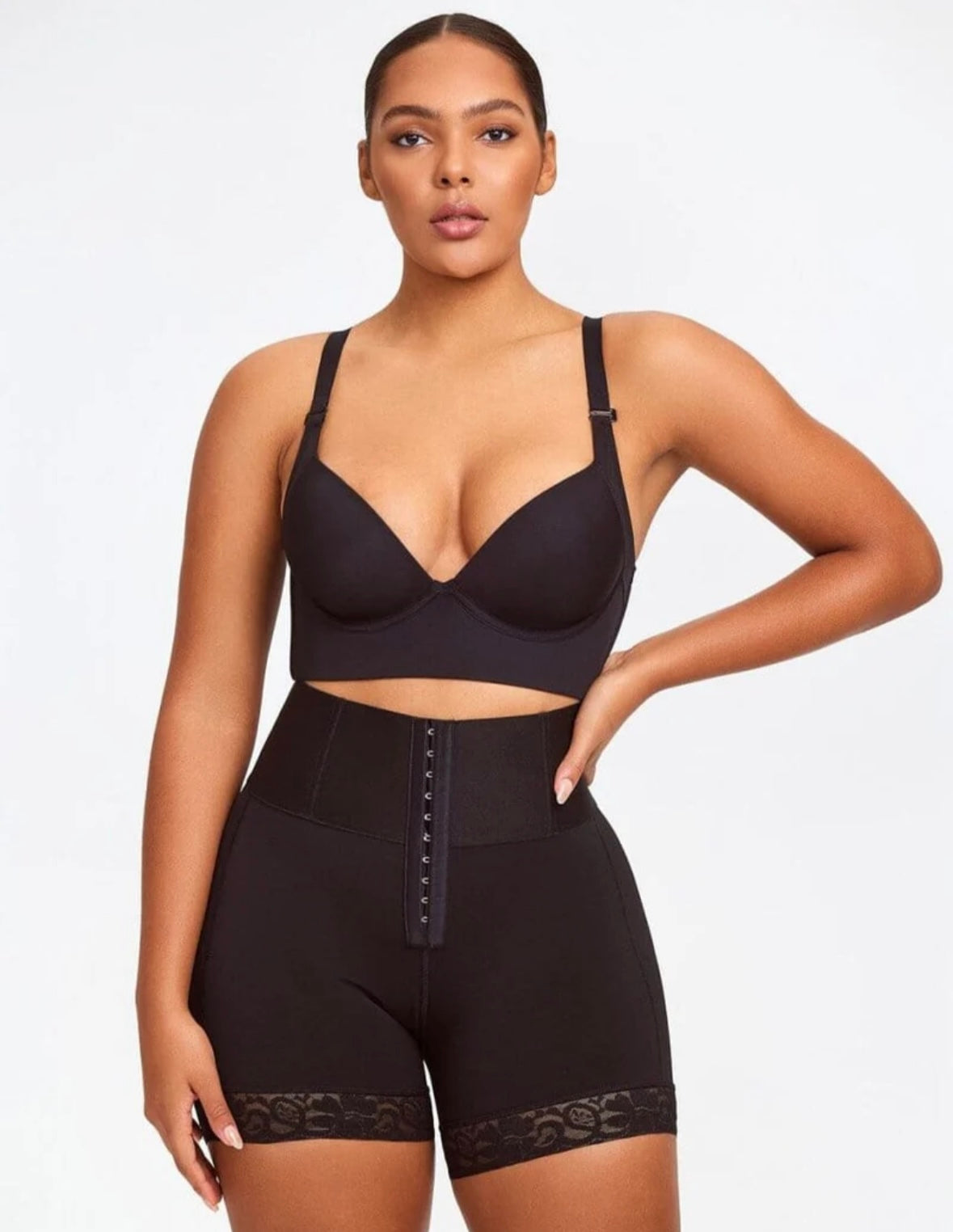 Black Booty Lifting BBL Mid Thigh Shaper Shorts