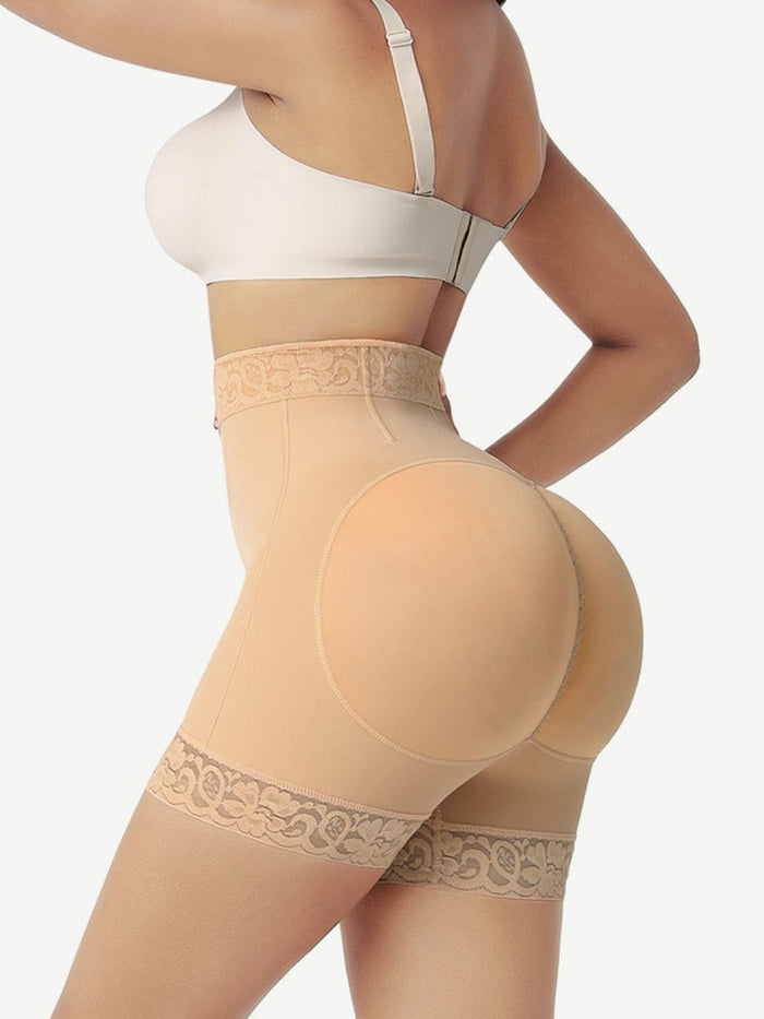 High-Waisted Zip-Up Body Shaper Shorts