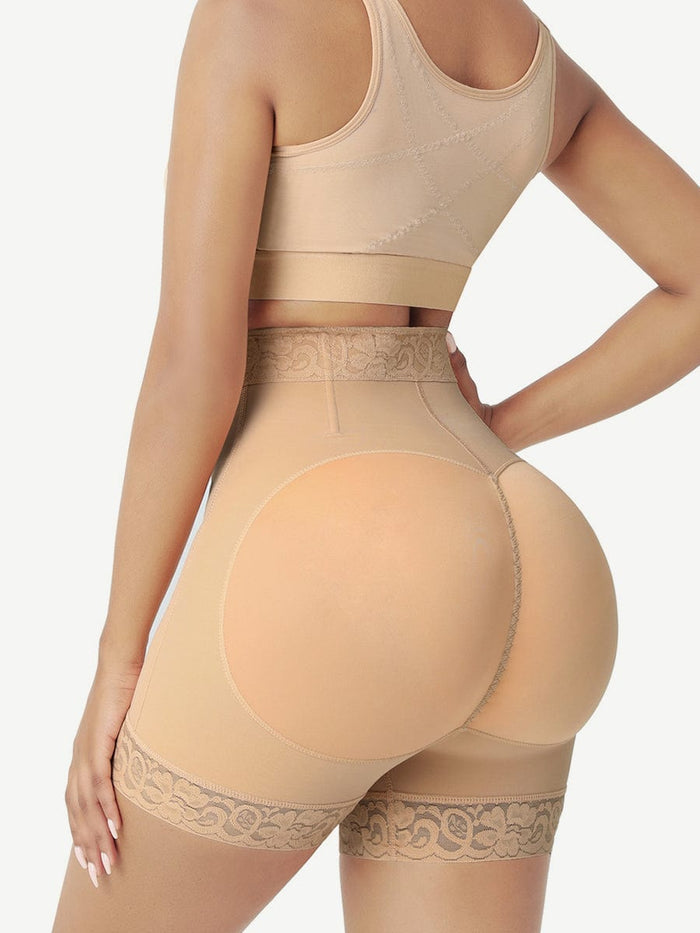 High-Waisted Zip-Up Body Shaper Shorts