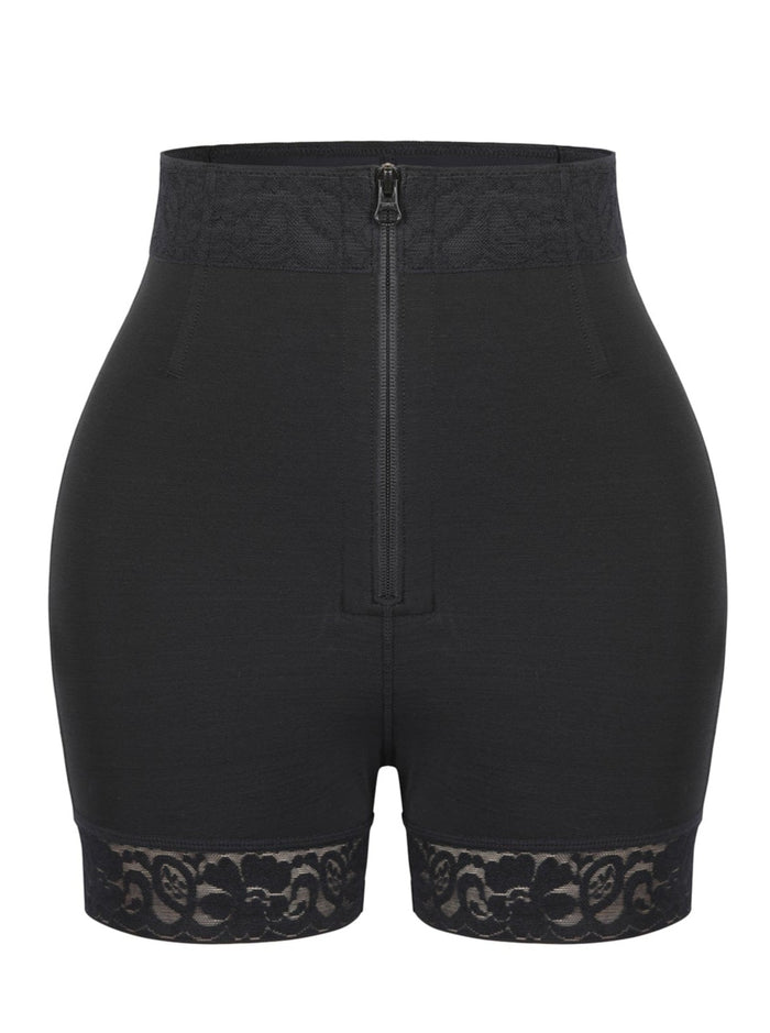 High-Waisted Zip-Up Body Shaper Shorts