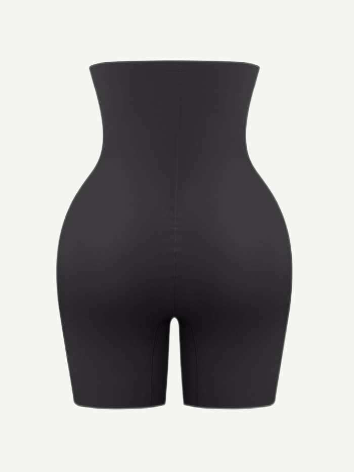 Black High-Waist Air Slim Butt Lifter Shorts – Seamless Shaper with Hip Pads