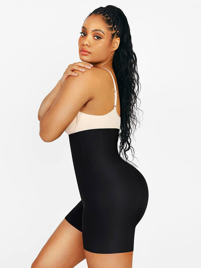 Black High-Waist Air Slim Butt Lifter Shorts – Seamless Shaper with Hip Pads