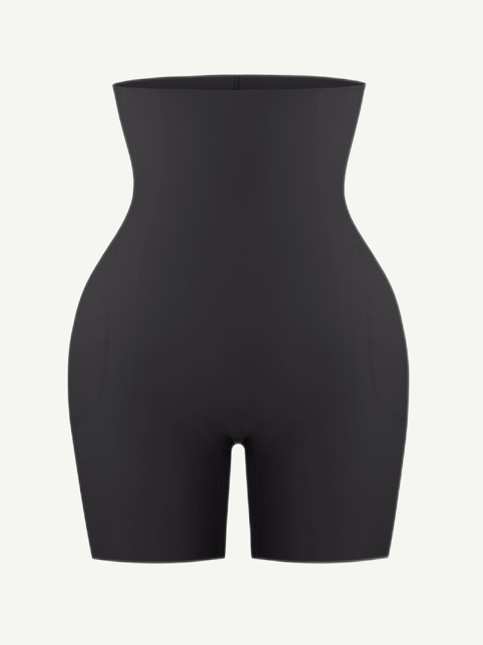 Black High-Waist Air Slim Butt Lifter Shorts – Seamless Shaper with Hip Pads