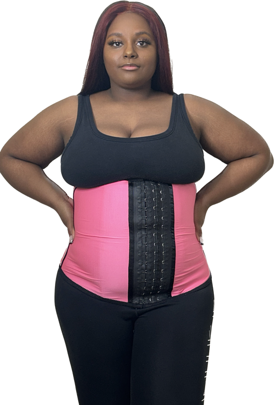 Pink Sport Waist Trainer 3 Hooks