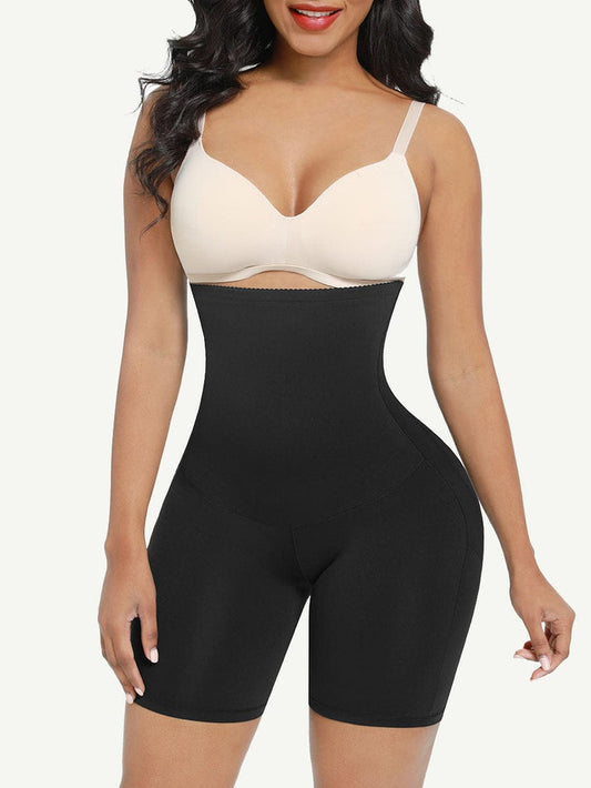 High-Waist Tummy Control & Butt Lifting Shaper Shorts (Black)