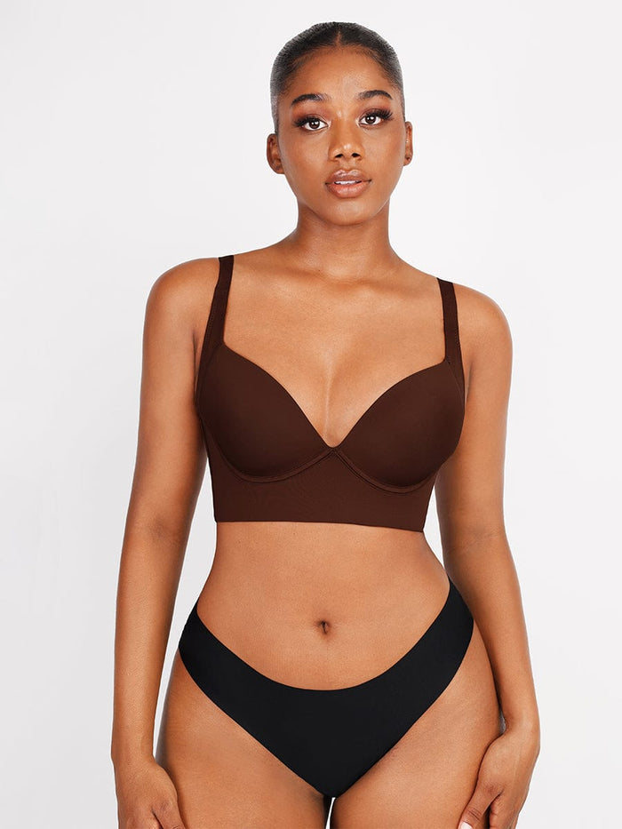 Sculpting Underwire Push-Up Bra (Brown)