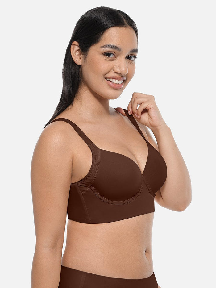 Sculpting Underwire Push-Up Bra (Brown)