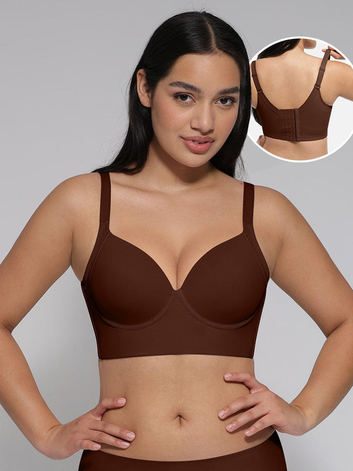 Sculpting Underwire Push-Up Bra (Brown)