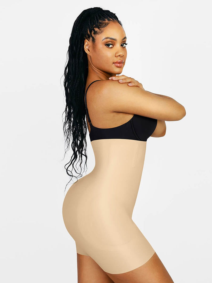 Nude High-Waist Air Slim Butt Lifter Shorts – Seamless Shaper with Hip Pads